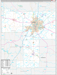 Fort Wayne Metro Area Wall Map Premium Style 2026